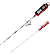 Lonicera Digital Candy Thermometer with Pot Clip, 11" Long Probe, Instant Read 2-3s, IPX6 Waterpr...