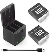 2 Pack Battery fit for GoPro-Hero 12 Black, 3-Channel Batteries Charger Station for Hero 12 Camera