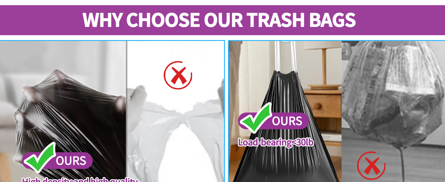 drawstring trash bags