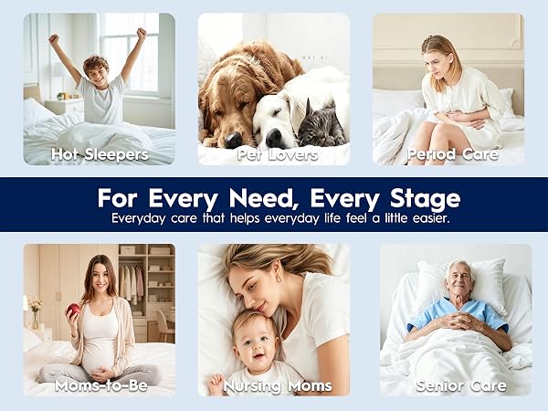 Mattress pad designed for different sleep needs and special care situations