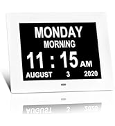 Jaihonda 8 INCH Clock with Day and Date for Elderly,Large Display Digital Clock with 8 Alarm Remi...