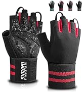 SIMARI Workout Gym Gloves for Men Women, Weight Lifting Gloves with Wrist Wrap Support, SBR Pad G...