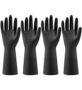 Bamllum 4 Pairs Rubber Kitchen Dishwashing Gloves - Reusable Household Cleaning Gloves for Washin...