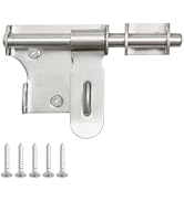 Alise 4 Inch Gate Latch Slide Bolt with Padlock Hole Gate Locks for Outdoor Fence Gate for Wooden...
