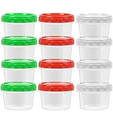EONJOE extra thick 8oz plastic food containers with scew lid freezer storage meal prep soup jam y...