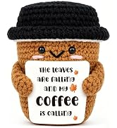 Fall Kitchen Decor Fall Table Bar Decor Crochet Coffee Mug Decoration | Maple Leaf Autumn Handmad...