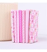 7Pcs Top Cotton Craft Fabric Bundle Squares Patchwork,DIY Sewing Scrapbooking Quilting Floral Dot...