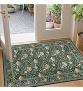 DUKINO 2x3 Rugs for Entryway, Washable Vintage Floral Small Area Rug with Non Slip Backing, Ultra...
