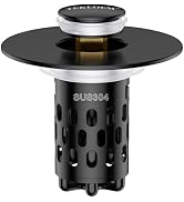 Bathroom Sink Drain Strainer,All Metal Pop-Up Sink Stopper with Removable Stainless Steel Filter ...