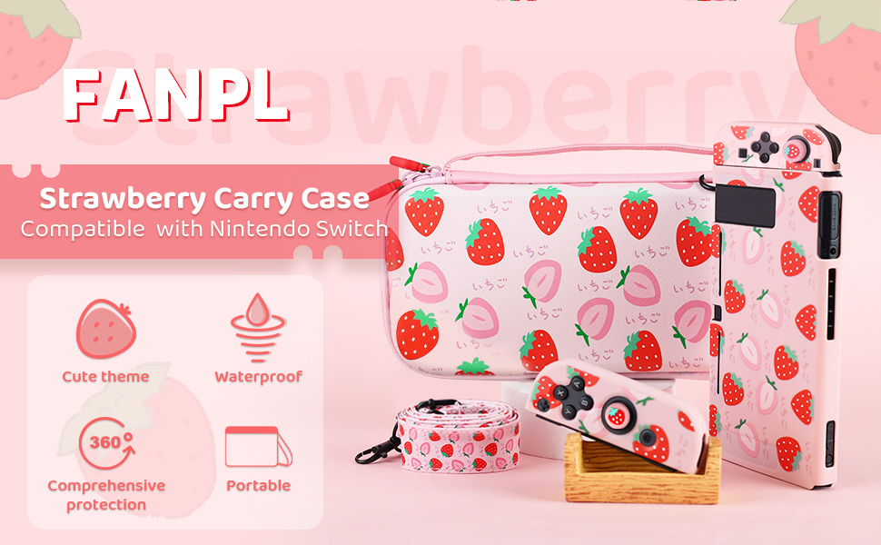 FANPL Strawberry Carrying Case for Nintendo Switch