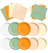 CMUSKO A Little Cutie is On The Way Baby Shower Decoration - 60Pcs Sage Green Orange Theme Plates...