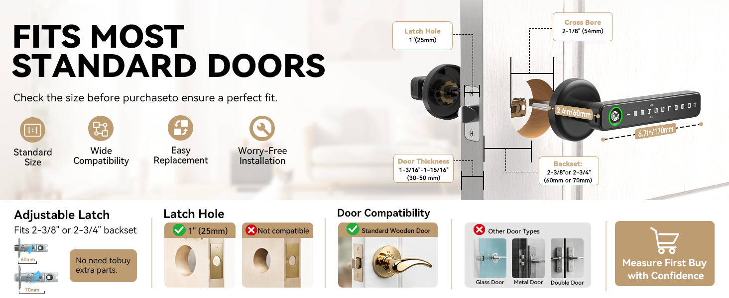 fingerprint door knob for bedroom