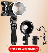 SIRUI Super Bulbs C150X Combo 150W LED Video Light, COB Portable Photography Camera Light Bi-Colo...