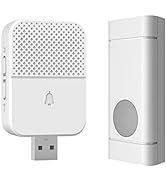 Mini Wireless Doorbell, Remote Door Bell Ringer Wireless Long Range 650FT, Coolqiya Portable Wire...