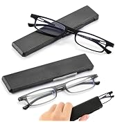 Yiwaeye Ultra-thin Folding Reading Glasses Anti Blue Ray, Lightweight TR90 Compact Readers with F...
