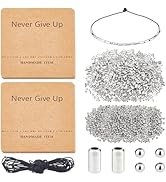 DICOSMETIC DIY Morse Code Bracelet Bead Kit Including 2000Pcs 2 Styles Platinum Plastic Bead Bulk...