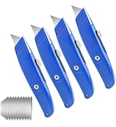 TIFICAL 4-Pack Box Cutter, Utility Knife Ergonomic Grip, Box Cutter Retractable for Cutting, Unbo...