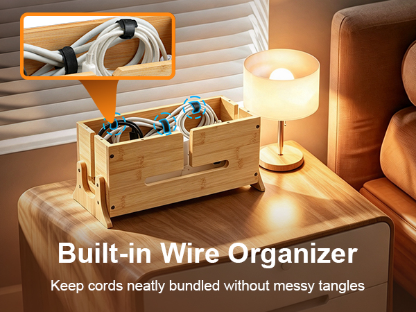 cable management box, wooden box, wood box, cord hider box, cable management