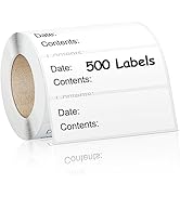 Kingtac 500pcs Food Labels,Freezer Labels 1 x 3 Inch Removable for Food Containers, Mason Jar Lab...