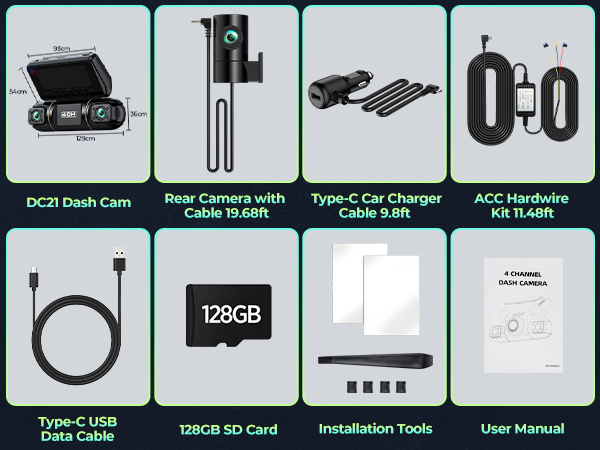 dash cam front and rear
