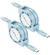 Minlu Retractable USB C to USB C Cable(4FT, 2Pack),100W USB Type C to C Charger Cord Fast Charge ...