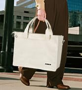 Aosbos Large Canvas Tote Bag for Women With Zipper,Laptop Compartments-Large Everyday Purse With ...
