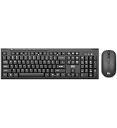 Wireless Keyboard and Mouse Combo,Rii RK211 2.4G Full-Sized Ergonomic Keyboard Mouse,4 DPI Adjust...