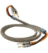 RUHTXOW 12 Gauge Speaker Wire - 5N OFC with Ferrite Bead & Nylon Braided Jacket, Speaker Cable wi...