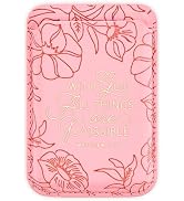 Christian Art Gifts Magnetic Faux Leather Phone Wallet for Women: Pink Debossed Florals & Gold, A...