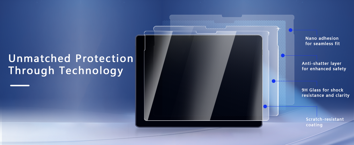 Multi layer 9H glass screen protector for ArmorShield Surface Laptop Go 3/2/1 12.4 inch
