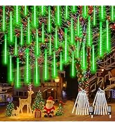 2 Pack Christmas Lights Outdoor 16 Tubes 384 LEDs Meteor Shower Rain Lights | Extendable, Timer, ...