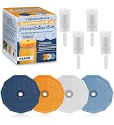 Fermentaholics 4-Pack Fermentation Lids with 3-piece Airlocks for Wide Mouth Mason Jars - Multico...