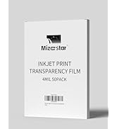 Mizarstar Transparency Film for Inkjet Printer, Overhead Projectors Film, Letter Size, Acetate Sh...