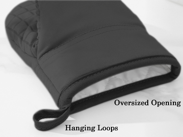 black oven mitts