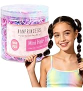 Kanprincess 1000pcs Mini Hair Rubber Bands,Soft Small Hair Ties Bands for Kids Toddlers Girls,Ela...