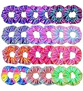 24Pcs Hair Scrunchies for Girls Shiny Metallic Scrunchies Cute Elastic Hair Bands Scrunchy Hair T...