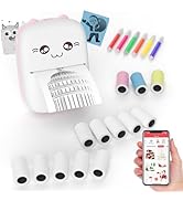 Inkless Sticker Printer, Mini Pocket Thermal Sticker Printer, Bluetooth Pocket Portable Printer w...