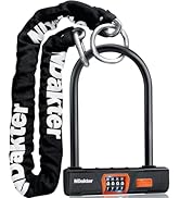 NDakter Bike Locks Heavy Duty Anti Theft, Keyless Combination Motorcycle U Lock for Ebike with 4F...