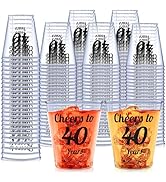 Kzeirm (110 Pack) Cheers to 40 Years 2oz Shot Glasses Disposable Cups, 40th Birthday Party Favors...