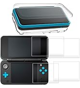 Hard Case Compatible New 2DS XL with 2 Packs Screen Protector, AFUNTA Anti-Scratch Crystal Clear ...
