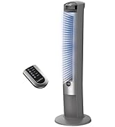 Lasko Oscillating Tower Fan with Remote, Quiet Floor Fans for Bedroom, 42", Silver T42951
