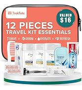 Trektote 12-Piece Women’s Travel Hygiene Kit with Toiletries & Grooming Essentials, TSA-Compliant...