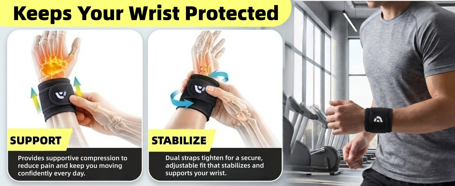 Breathable Adjustable Wrist Support Brace for Weightlifting, Ideal for Fitness, Typing, and Gaming