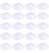 Pawfly 20 Pack Clear Suction Cups 1.2 Inch PVC Plastic Sucker Without Hooks for Home Decoration a...