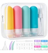 16pack Travel Bottles for Toiletries, TSA Approved LeakProof Squeezable Silicone Toiletry Contain...