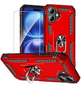 HNHYGETE for iPhone 16 Case with Screen Protector: 360°Grade Rotatable Kickstand (Non-Slip) Milit...