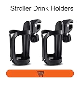 2 Pack Stroller Drink Holders, Universal Cup and Bottle Holder for Trolleys, Walkers and Bikes