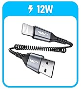 Coiled USB to Lightning Cable for Car