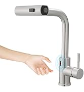 CENOSA Touchless Kitchen Faucet Motion Sensor Hands Free Single Handle Kitchen Sink Faucet with P...