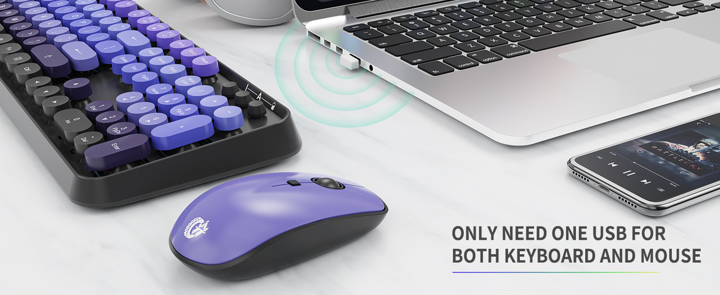 2.4ghz plug and play wireless keyboard and mouse combo